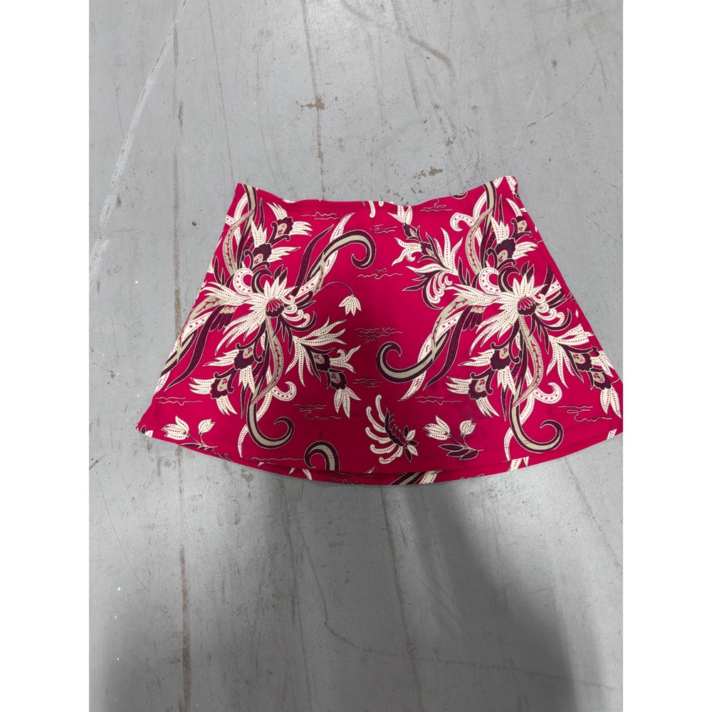 Vintage Jantzen Pink Floral Paisley Swim Skirt Mini Skirt Made in USA Medium